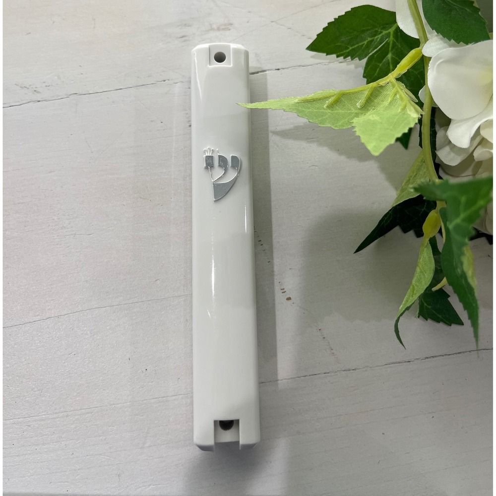 brand new Waterproof Mezuzah Case 4‎ Inches White Judaica Home Decor